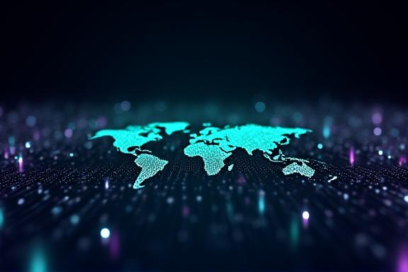 Abstract digital representation of data harvesting and connectivity